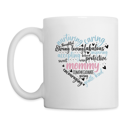 Mommy Heart Wordart Coffee Mug - white