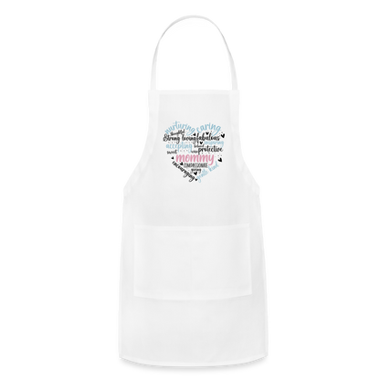 Mommy Heart Wordart Adjustable Apron - white