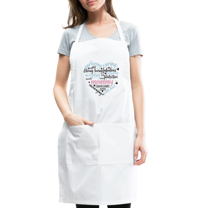 Mommy Heart Wordart Adjustable Apron - white