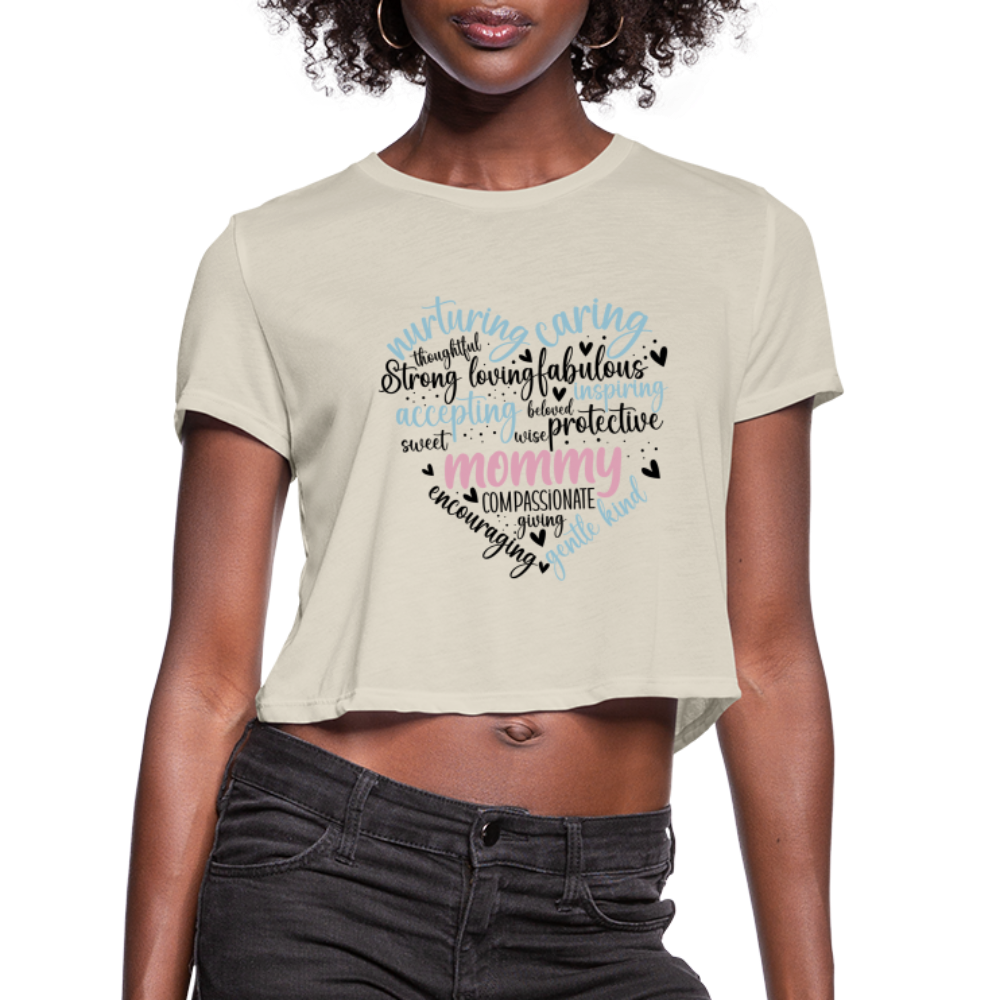 Mommy Heart Wordart Women's Cropped T-Shirt - dust