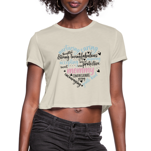 Mommy Heart Wordart Women's Cropped T-Shirt - dust