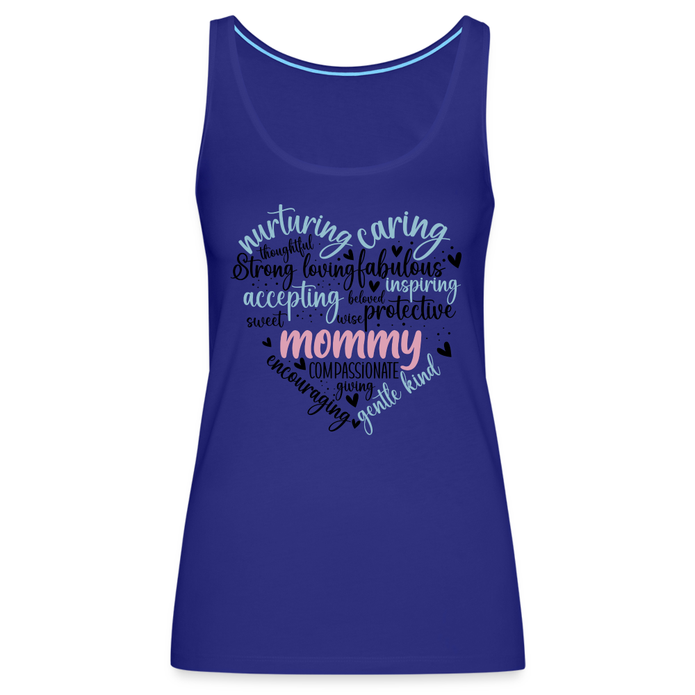 Mommy Heart Wordart Women’s Premium Tank Top - royal blue
