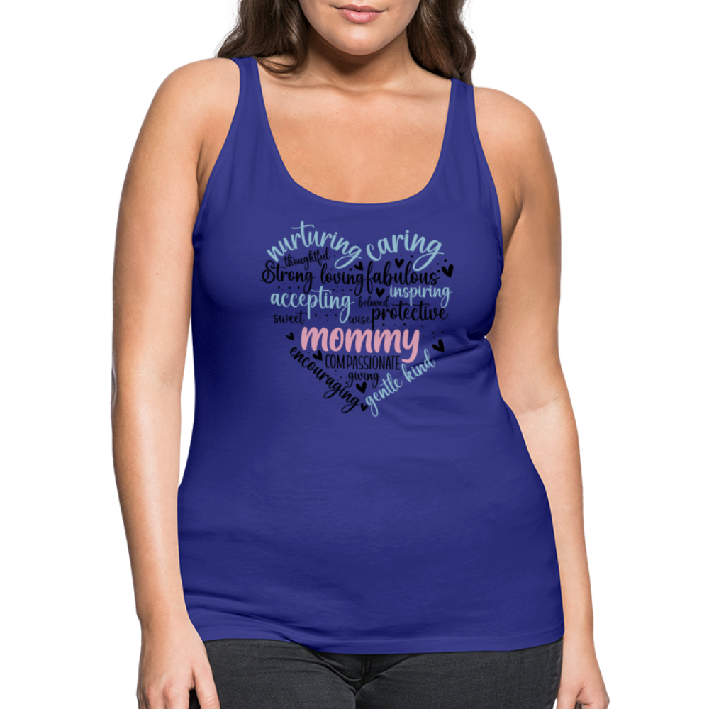 Mommy Heart Wordart Women’s Premium Tank Top - royal blue