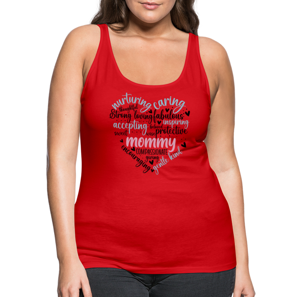 Mommy Heart Wordart Women’s Premium Tank Top - red