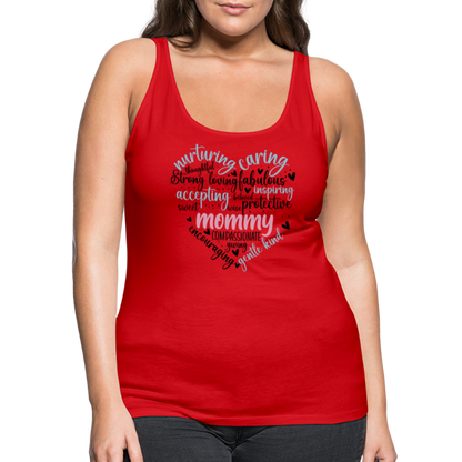 Mommy Heart Wordart Women’s Premium Tank Top - red