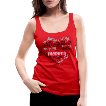 Mommy Heart Wordart Women’s Premium Tank Top - red