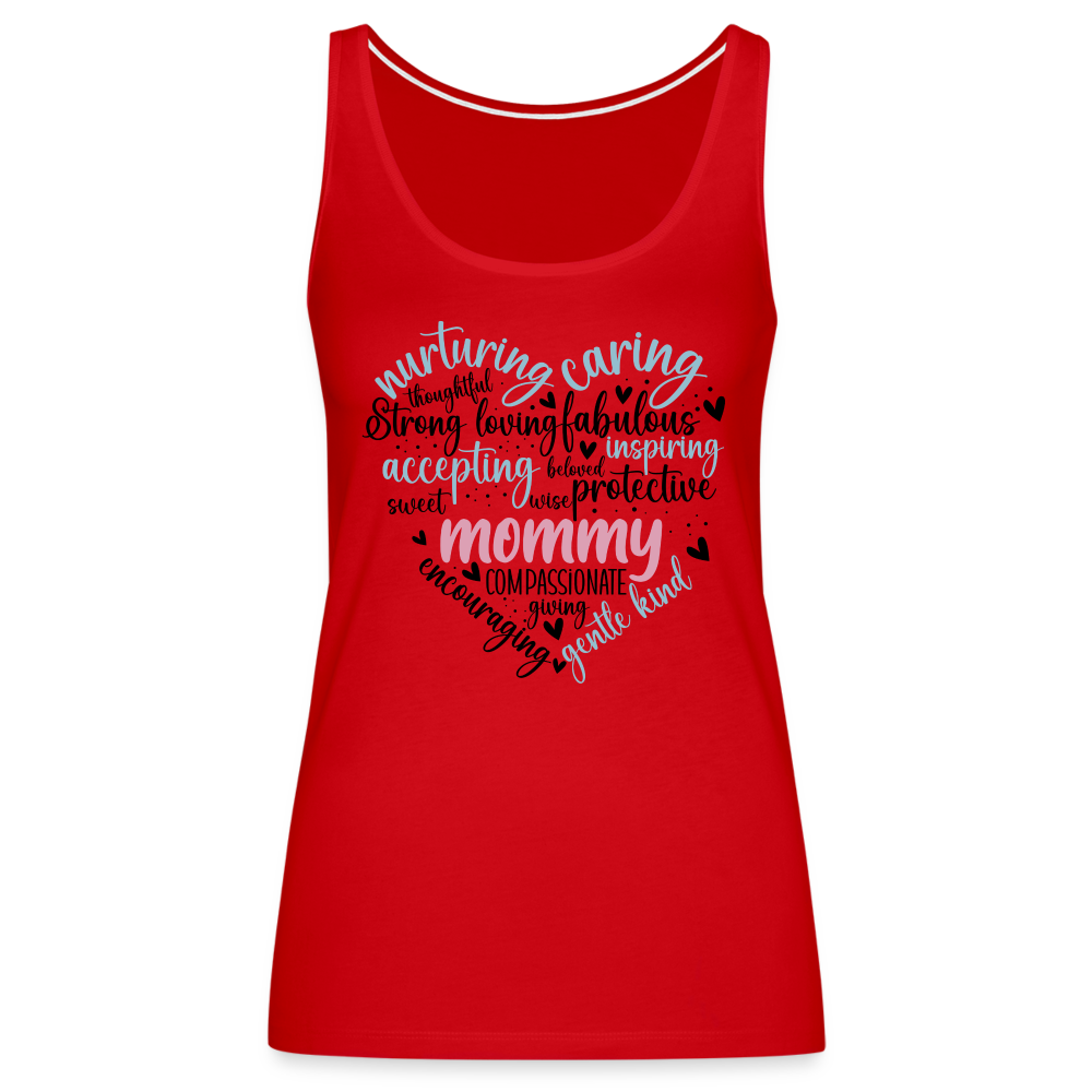 Mommy Heart Wordart Women’s Premium Tank Top - red