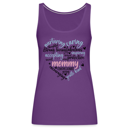Mommy Heart Wordart Women’s Premium Tank Top - purple