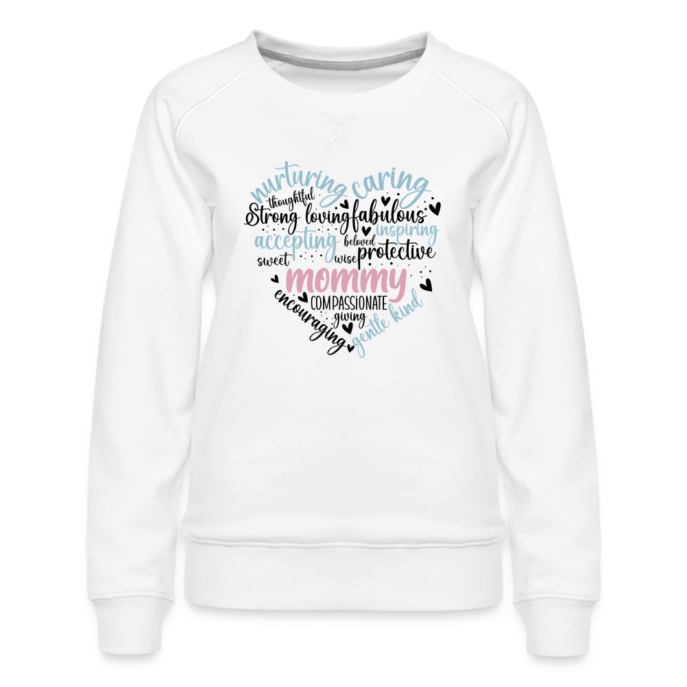 Mommy Heart Wordart Women’s Premium Sweatshirt - white