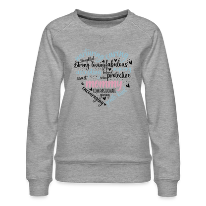 Mommy Heart Wordart Women’s Premium Sweatshirt - heather grey