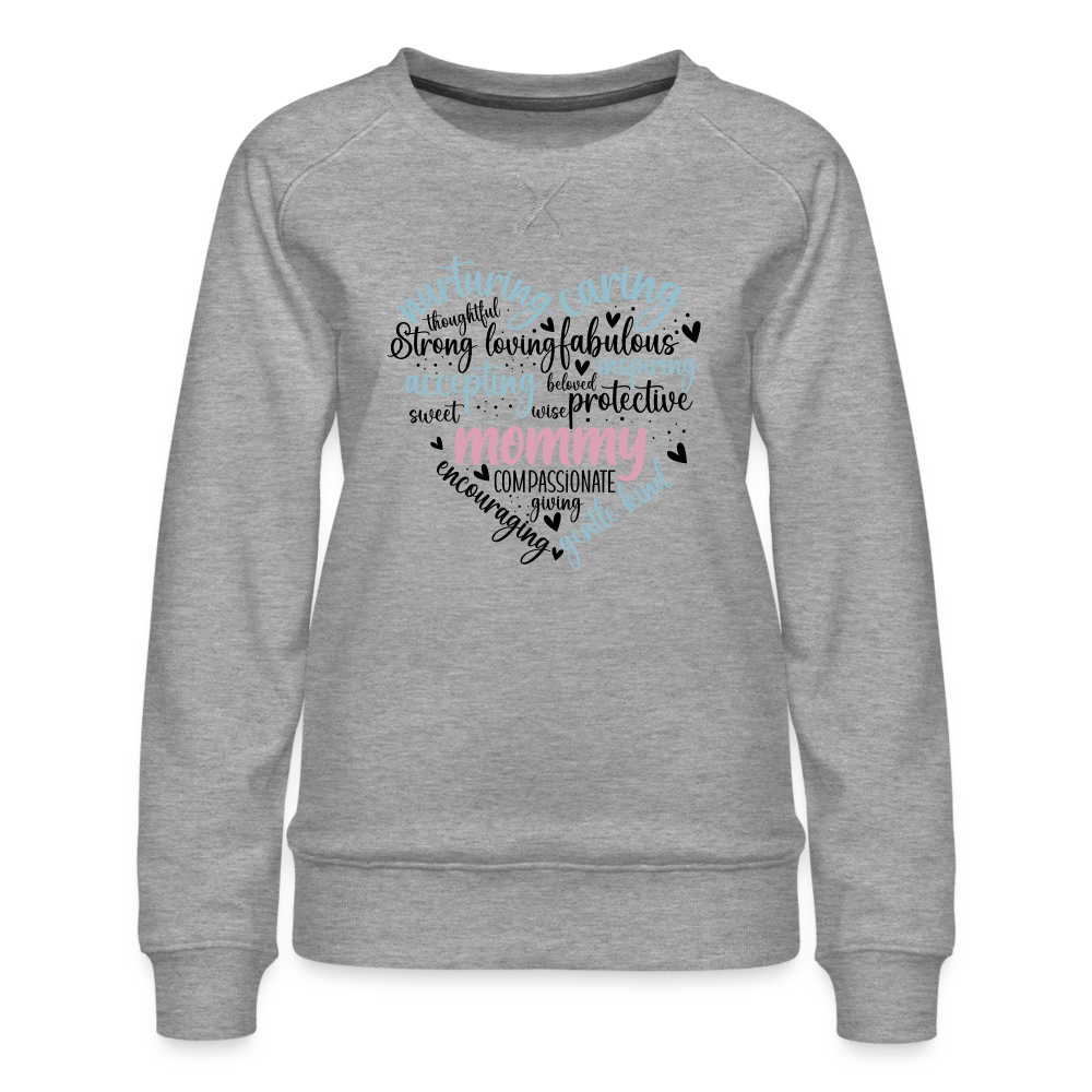 Mommy Heart Wordart Women’s Premium Sweatshirt - heather grey