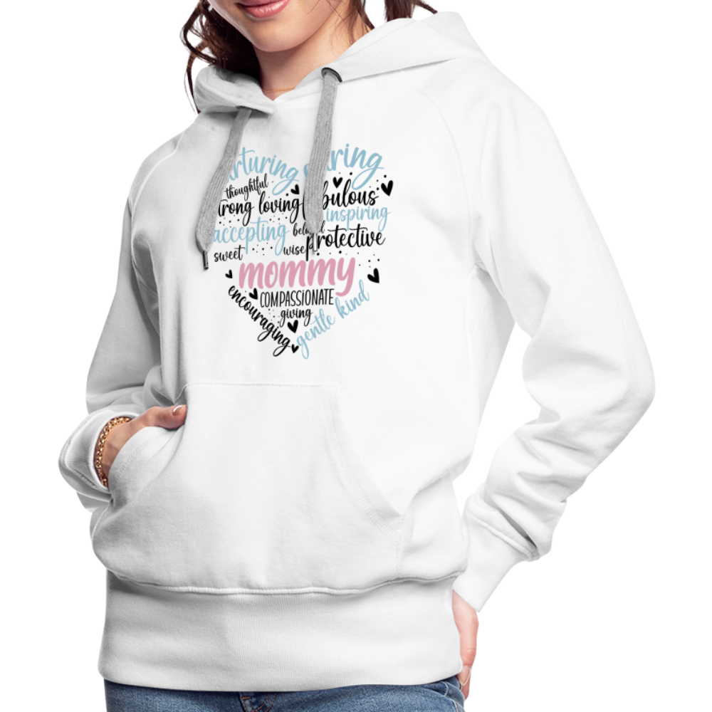Mommy Heart Wordart Women’s Premium Hoodie - white