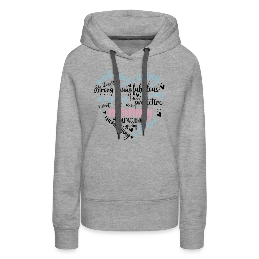 Mommy Heart Wordart Women’s Premium Hoodie - heather grey