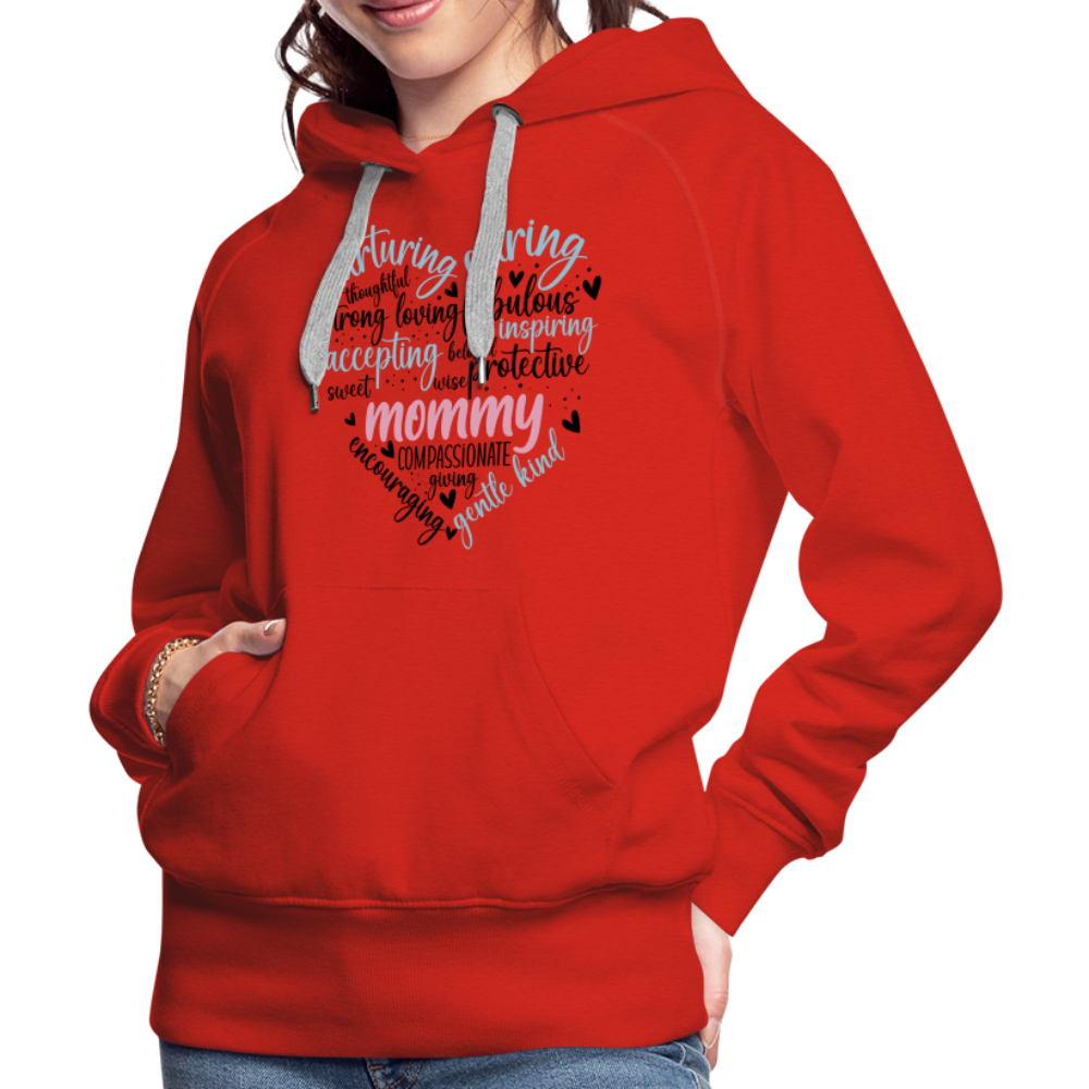 Mommy Heart Wordart Women’s Premium Hoodie - red