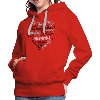Mommy Heart Wordart Women’s Premium Hoodie - red
