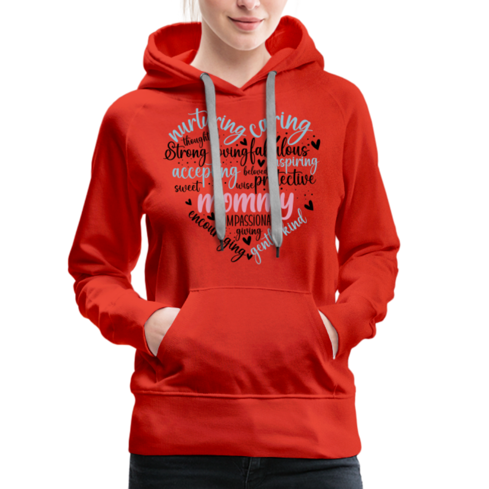 Mommy Heart Wordart Women’s Premium Hoodie - red