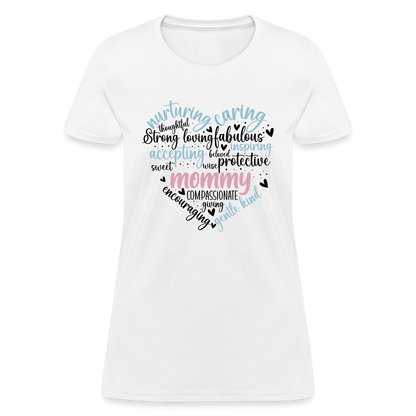 Mommy Heart Wordart Women's T-Shirt - white