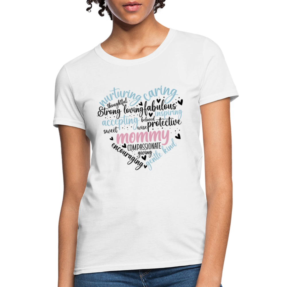 Mommy Heart Wordart Women's T-Shirt - white