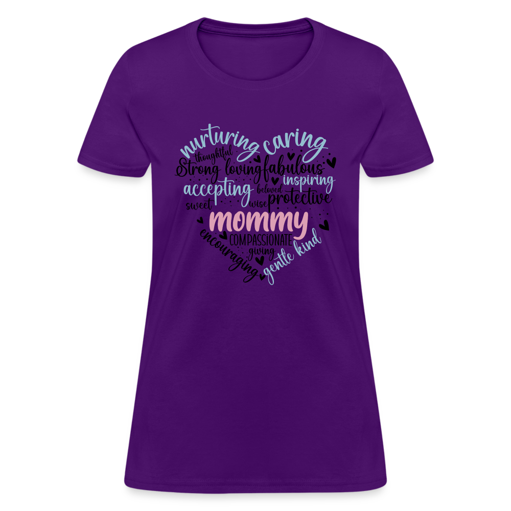 Mommy Heart Wordart Women's T-Shirt - purple