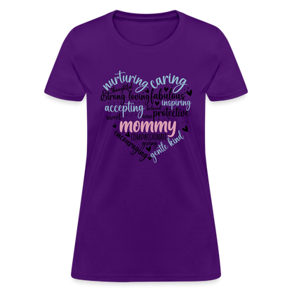 Mommy Heart Wordart Women's T-Shirt - purple