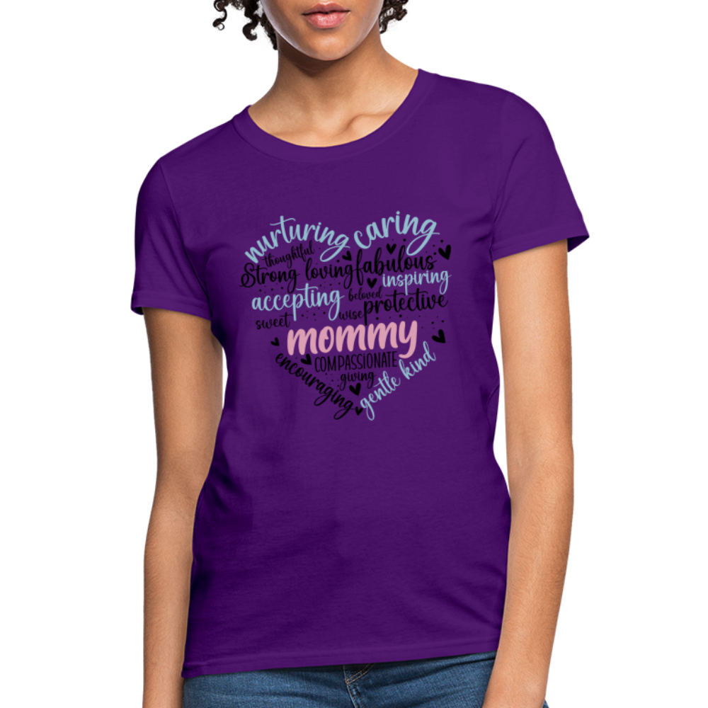 Mommy Heart Wordart Women's T-Shirt - purple