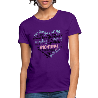 Mommy Heart Wordart Women's T-Shirt - purple