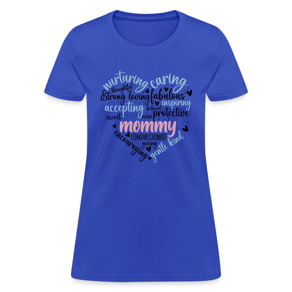 Mommy Heart Wordart Women's T-Shirt - royal blue