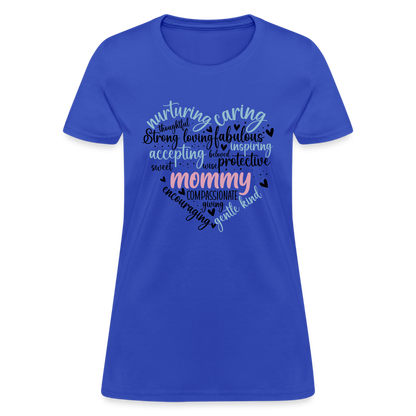 Mommy Heart Wordart Women's T-Shirt - royal blue