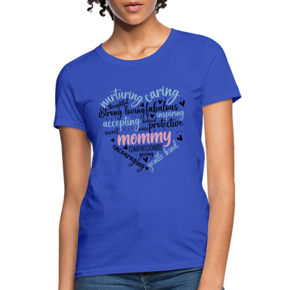 Mommy Heart Wordart Women's T-Shirt - royal blue