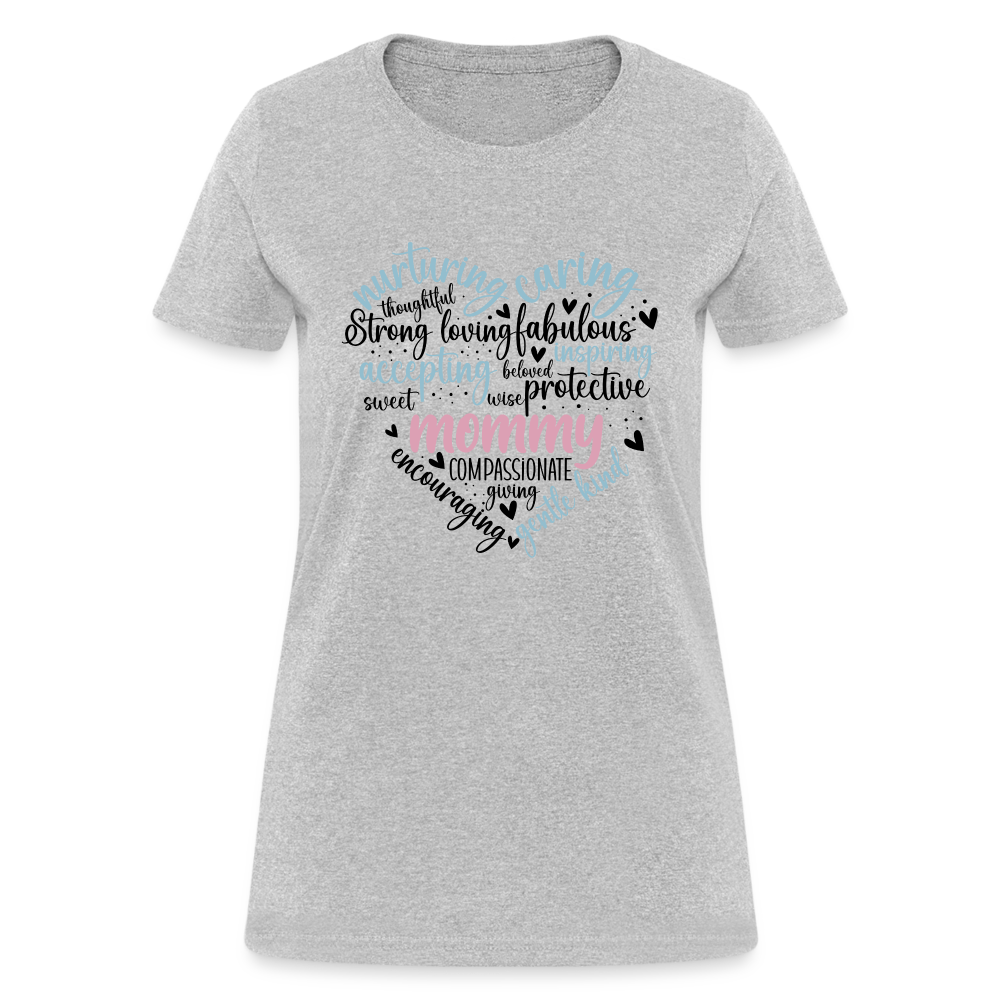 Mommy Heart Wordart Women's T-Shirt - heather gray