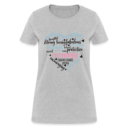 Mommy Heart Wordart Women's T-Shirt - heather gray