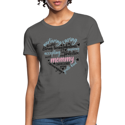 Mommy Heart Wordart Women's T-Shirt - charcoal