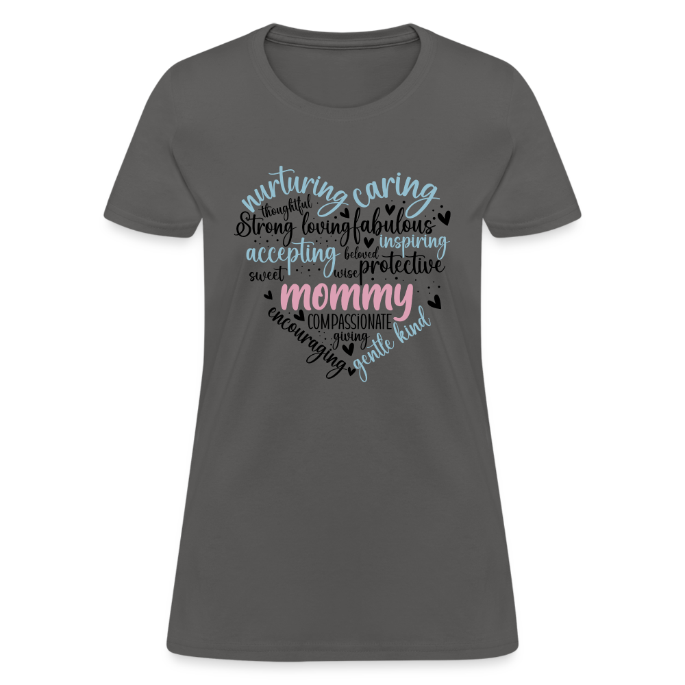 Mommy Heart Wordart Women's T-Shirt - charcoal