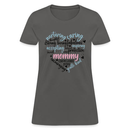 Mommy Heart Wordart Women's T-Shirt - charcoal