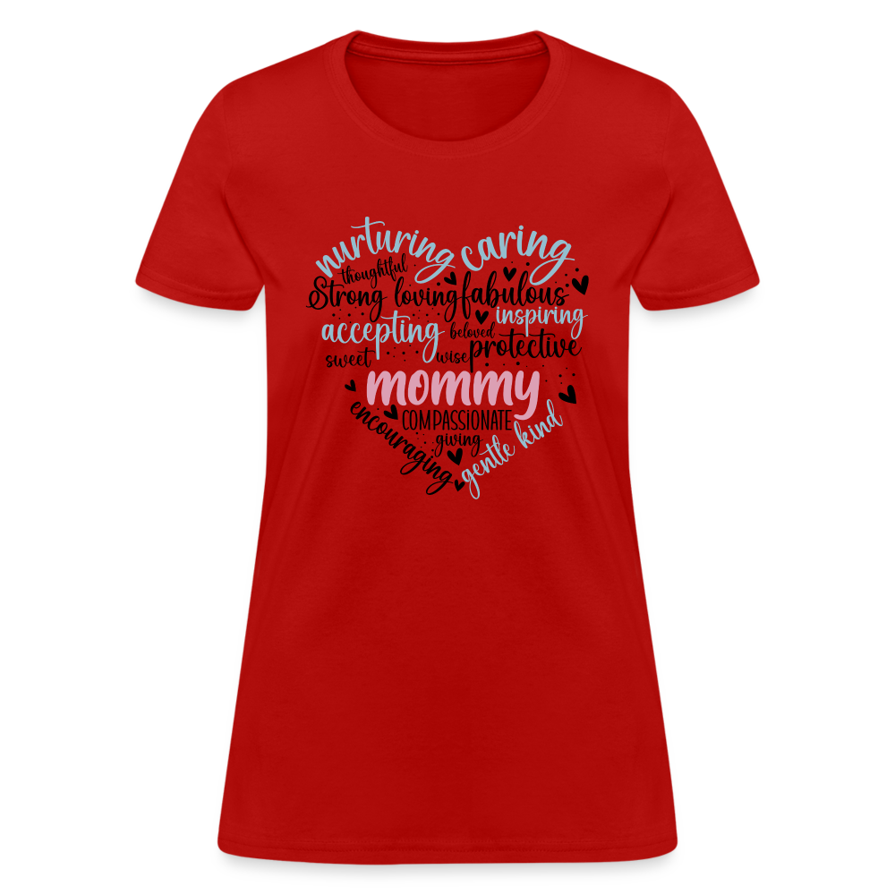 Mommy Heart Wordart Women's T-Shirt - red