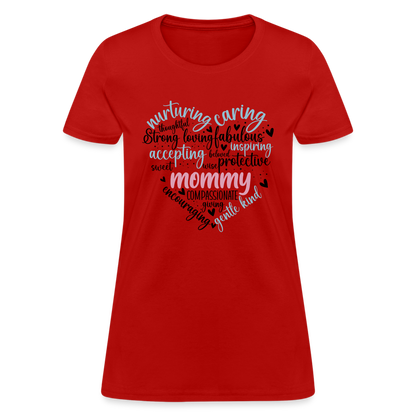 Mommy Heart Wordart Women's T-Shirt - red