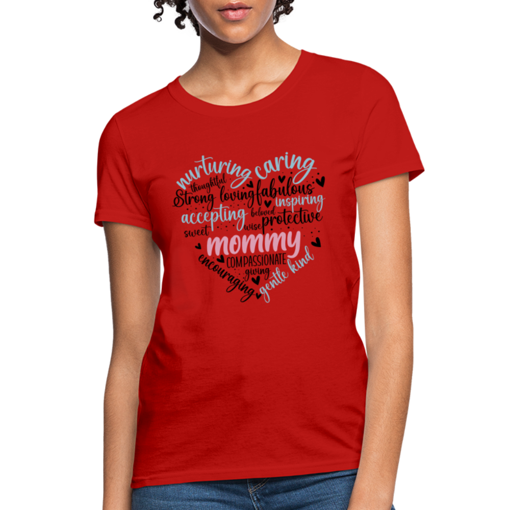 Mommy Heart Wordart Women's T-Shirt - red