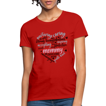 Mommy Heart Wordart Women's T-Shirt - red