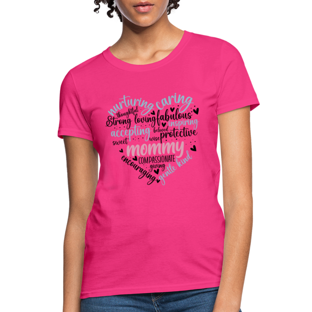 Mommy Heart Wordart Women's T-Shirt - fuchsia