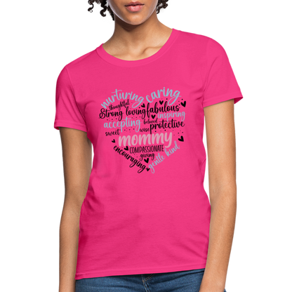 Mommy Heart Wordart Women's T-Shirt - fuchsia