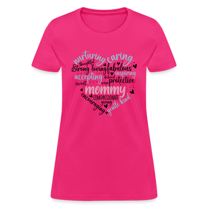 Mommy Heart Wordart Women's T-Shirt - fuchsia