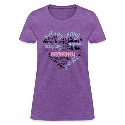 Mommy Heart Wordart Women's T-Shirt - purple heather