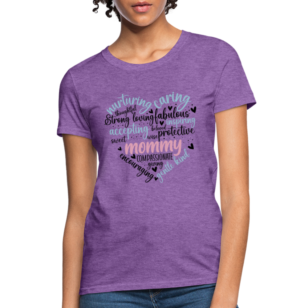 Mommy Heart Wordart Women's T-Shirt - purple heather