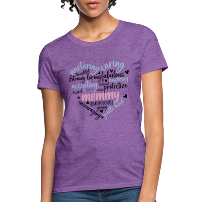 Mommy Heart Wordart Women's T-Shirt - purple heather