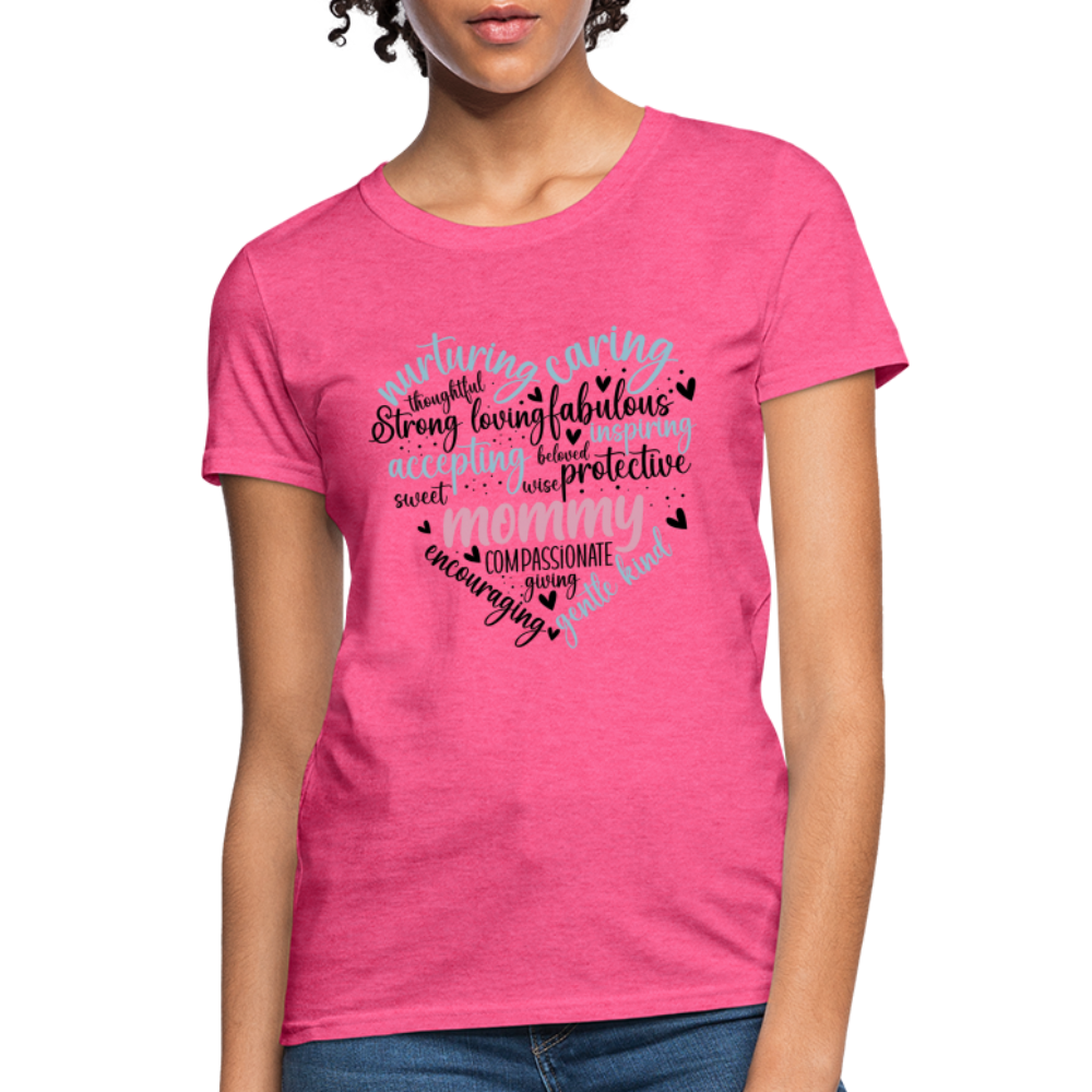 Mommy Heart Wordart Women's T-Shirt - heather pink