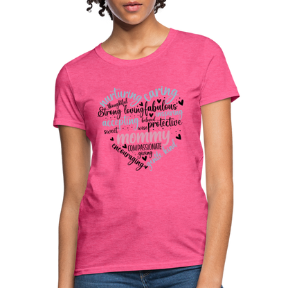 Mommy Heart Wordart Women's T-Shirt - heather pink