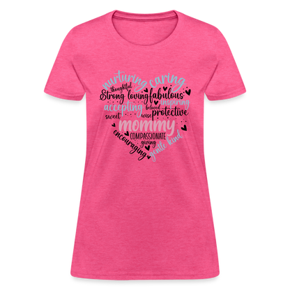 Mommy Heart Wordart Women's T-Shirt - heather pink