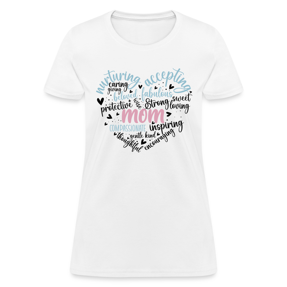 Mom Word Art Heart Women's T-Shirt - white
