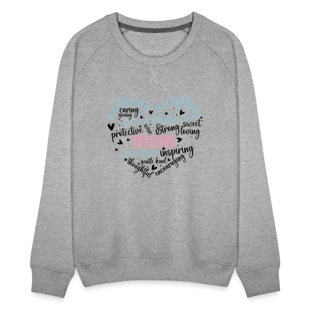 Mom Word Art Heart Women’s Premium Sweatshirt - heather grey