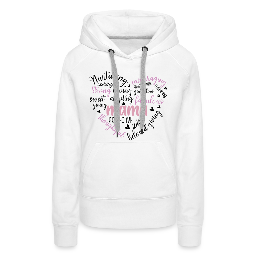 Mama Word Art Heart Women’s Premium Hoodie - white